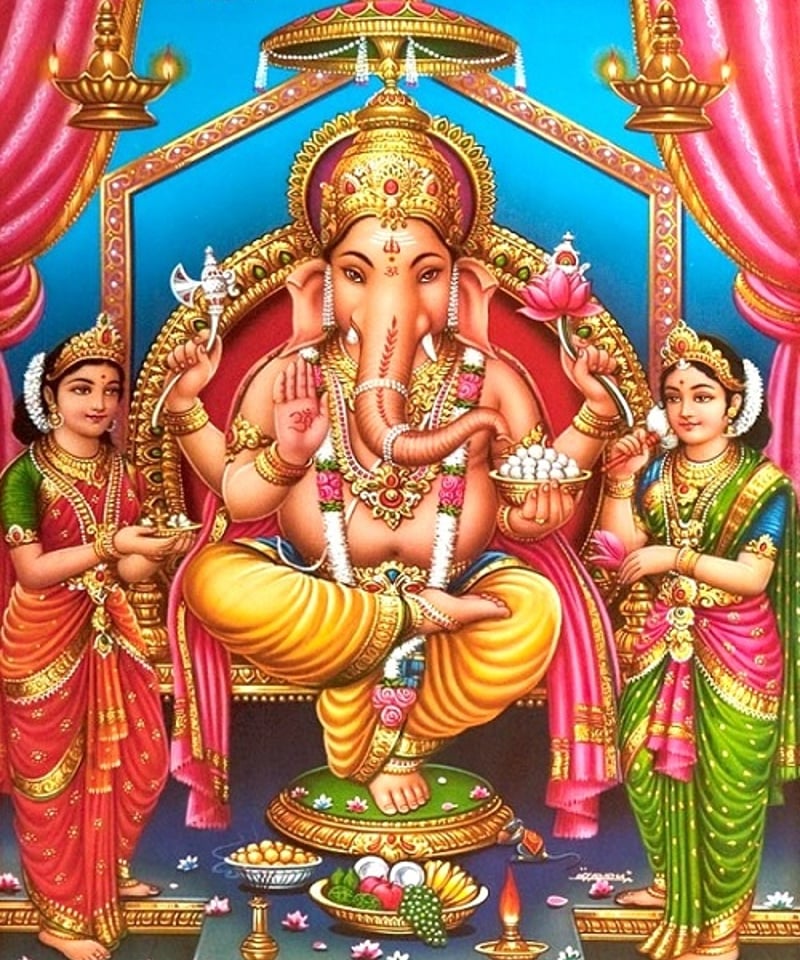 インドの神様 ガネーシャ神 お守りカード[021] ラミネート加工済 India