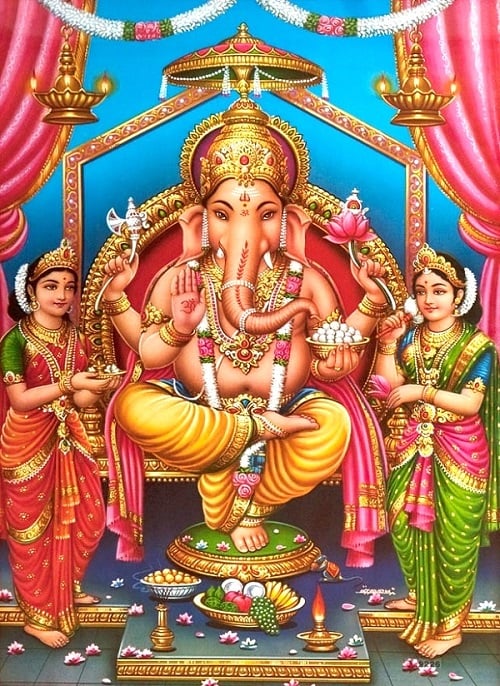 インドの神様 ガネーシャ神 お守りカード[021] ラミネート加工済 India
