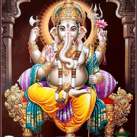 インドの神様 ガネーシャ神 お守りカード[010] India God【Ganesa】Small Card (Charm) 【富】【商業】【学問】【繁栄】【成功】【群衆の長】