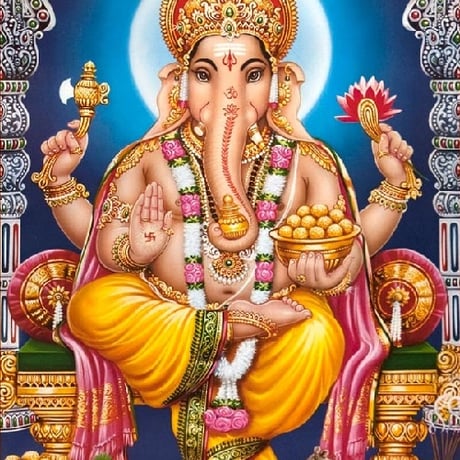 インドの神様 ガネーシャ神 お守りカード[014] India God【Ganesa】Small Card (Charm) 【富】【商業】【学問】【繁栄】【成功】【群衆の長】
