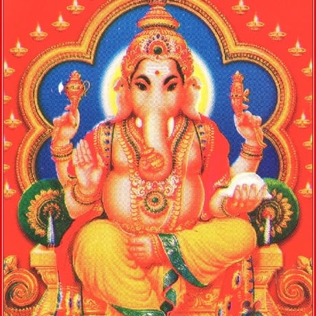 インドの神様 ガネーシャ神 お守りカード[001] India God【Ganesa】Small Card (Charm) 【富】【商業】【学問】【繁栄】【成功】【群衆の長】