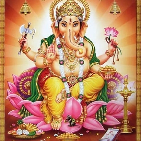 インドの神様 ガネーシャ神 お守りカード[026] India God【Ganesa】Small Card (Charm) 【富】【商業】【学問】【繁栄】【成功】【群衆の長】