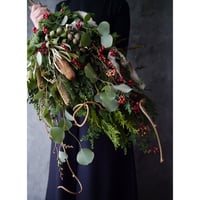 スモークツリーとスターチスのリース | oder-made flower label momo