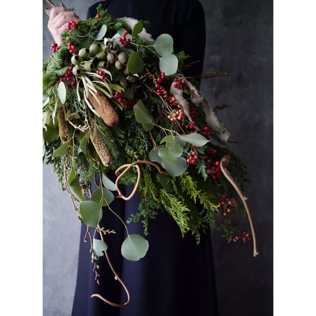 針葉樹と木ノ実のクリスマス縦長スワッグ✴︎冬のスワッグ it-638b1188e5456-1200.jpg