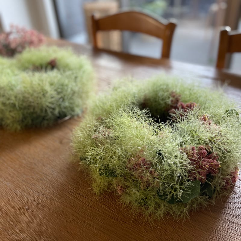 フレッシュ☆30㌢超え スモークツリー可愛いリース☆ハイブリッド