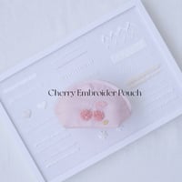 サクランボの刺繍ポーチ♡ピンク