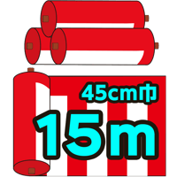 紅白幕切り売り(チチ無し）45cm巾　15m
