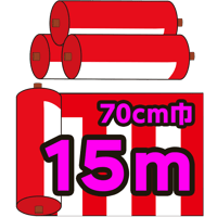 紅白幕切り売り(チチ無し）70cm巾　15m