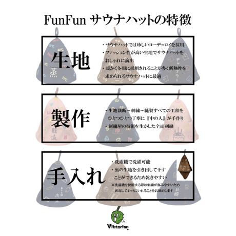『37』FunFunサウナハット ネイビー