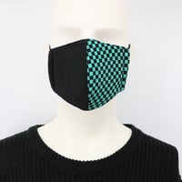 マウスDECO【黒×緑市松】