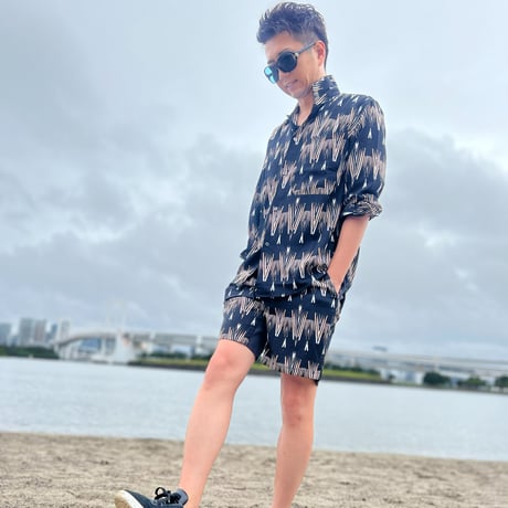 ジオメ柄シャツ(L)セットアップ