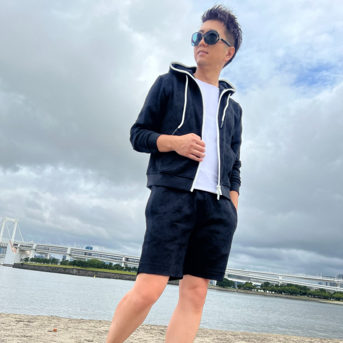 【極美品】セラミックパワーギア ナイロンパーカー セットアップ ジャージ アウトレット】【SPORTY CASUAL】クールタッチジャージパーカー