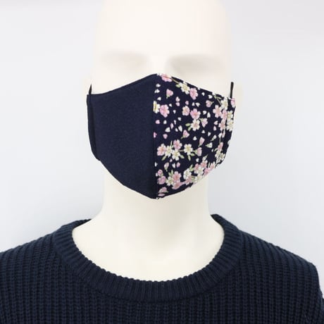 マウスDECO【紺×紺地桜】