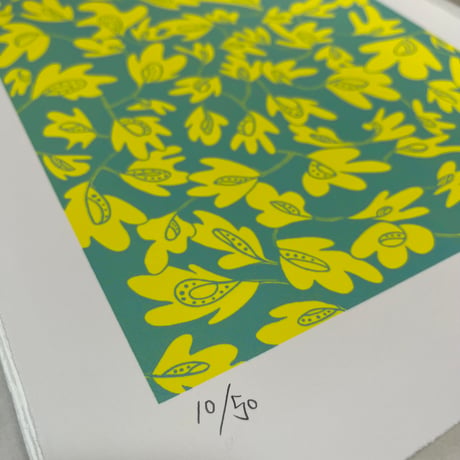 作品「お花畑」リトグラフ