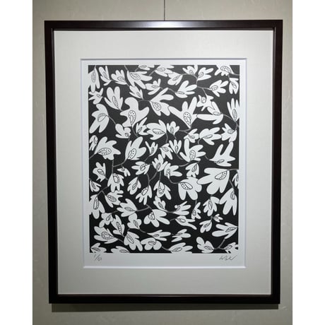作品「お花畑」リトグラフ