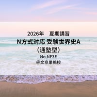 【2026年夏期講習】受験世界史A（通塾型）