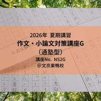 【2026年夏期講習】日芸の作文・小論文対策講座G(通塾型)