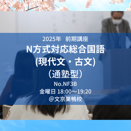 【2025年前期講座】N方式対応総合国語(現代文・古文)（通塾型）
