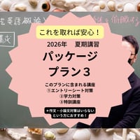 【2026年夏期講習】パッケージプラン３