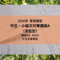 【2026年夏期講習】日芸の作文・小論文対策講座A(通塾型)