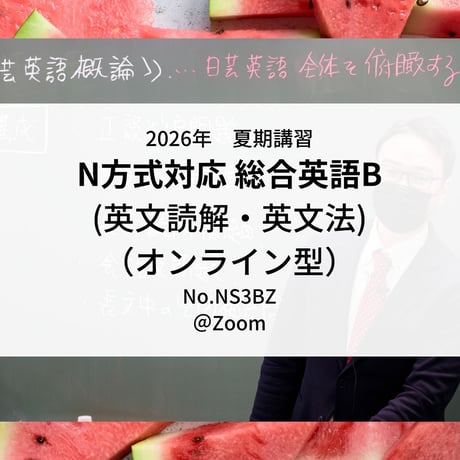 【2026年夏期講習】日大N方式対応 総合英語B(英文読解・英文法)（オンライン型）