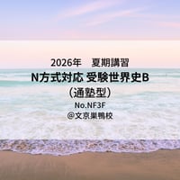 【2026年夏期講習】受験世界史B（通塾型）