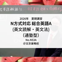 【2026年夏期講習】日大N方式対応 総合英語A(英文読解・英文法)（通塾型）