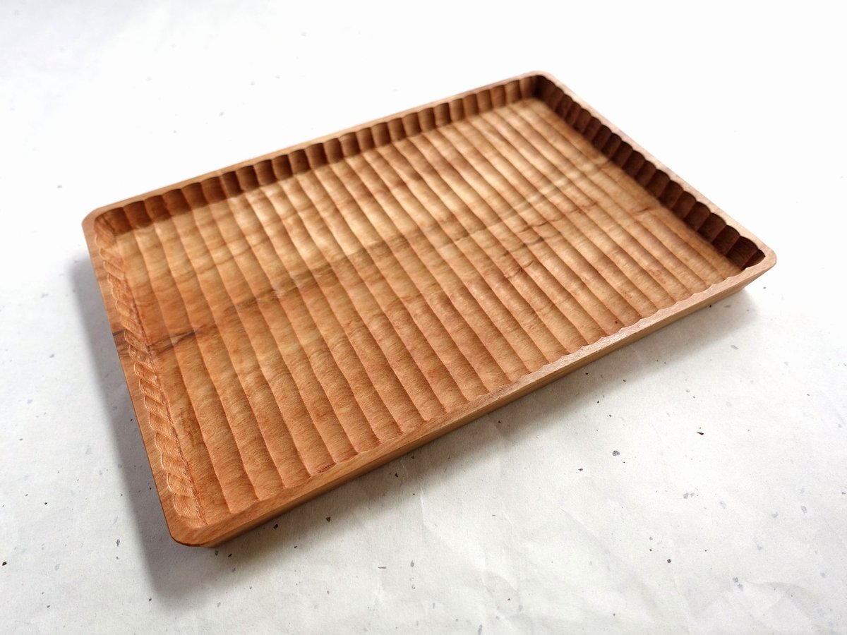 我谷盆 栃(トチ) 26×18×2cm ナチュラル | 明野の小さなお盆や