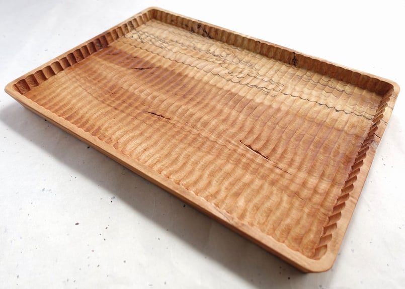 我谷盆 栃(トチ) 34×24×2.5cm ナチュラル | 明野の小さなお盆や