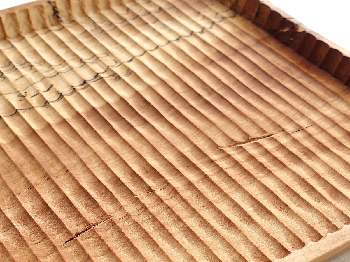 トチの我谷盆 我谷盆 栃(トチ) 34×24×2.5cm ナチュラル | 明野の小さなお盆や