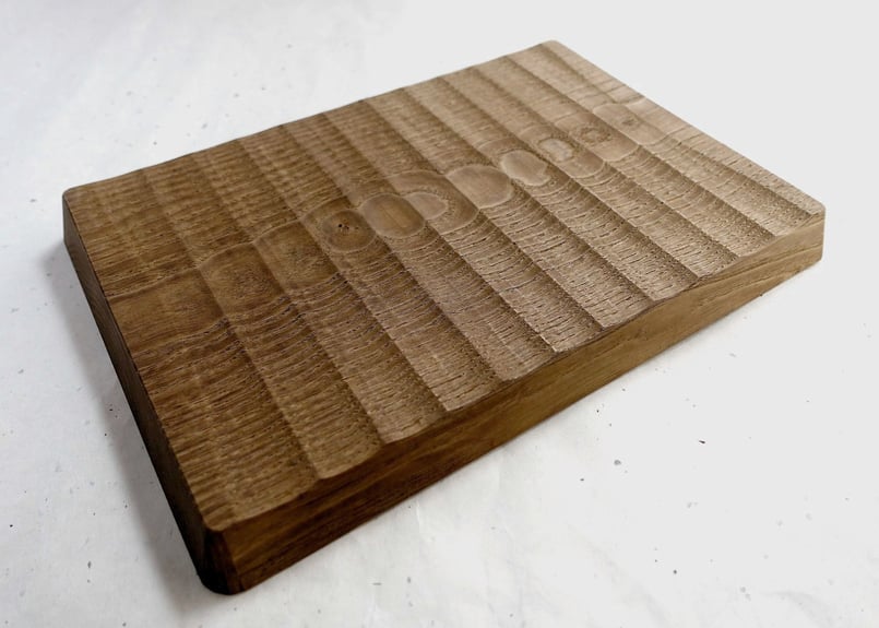 我谷盆 栗 30×21×2.5cm 栗渋染め | 明野の小さなお盆や