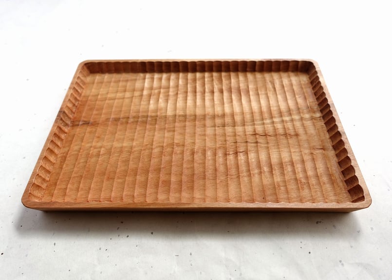 我谷盆 栃(トチ) 26×18×2cm ナチュラル | 明野の小さなお盆や