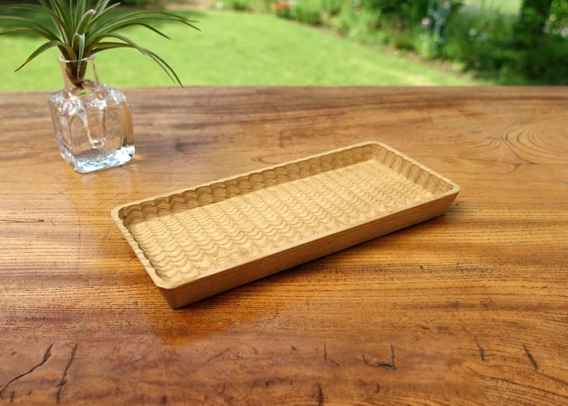我谷盆 栗 20×9×2cm ナチュラル | 明野の小さなお盆や