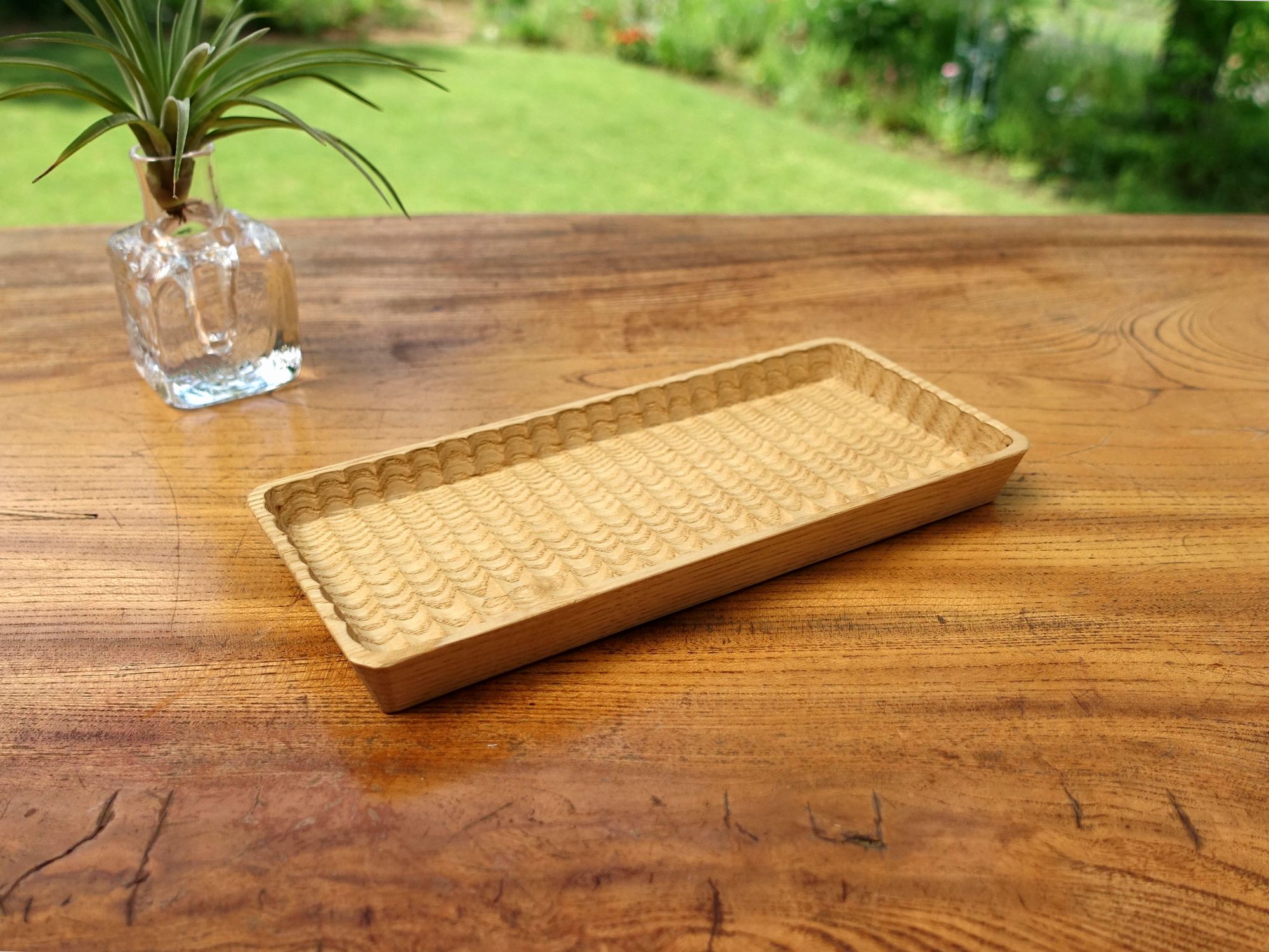 我谷盆 栗 20×9×2cm ナチュラル | 明野の小さなお盆や