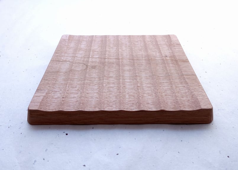 我谷盆 胡桃 23×20×2cm ナチュラル | 明野の小さなお盆や