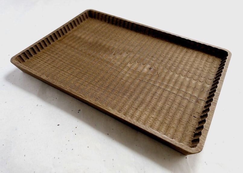 我谷盆　No.30 我谷盆 栗 30×21×2.5cm 栗渋染め | 明野の小さなお盆や