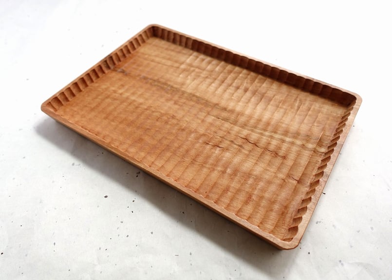 我谷盆 栃(トチ) 26×18×2cm ナチュラル | 明野の小さなお盆や