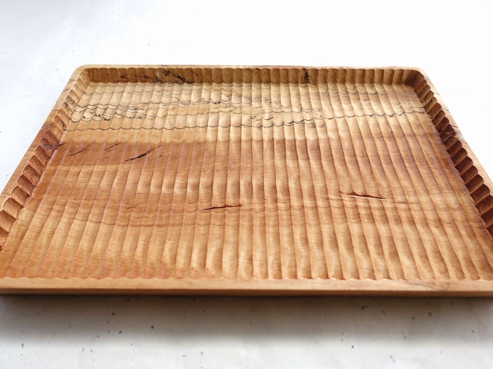 我谷盆 栃(トチ) 34×24×2.5cm ナチュラル | 明野の小さなお盆や