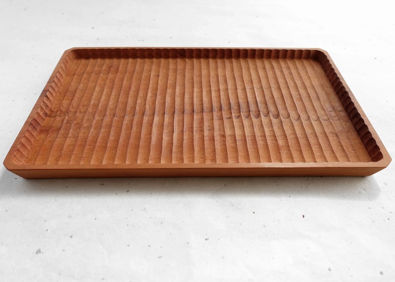 我谷盆 櫟(イチイ) 30×18×2cm ナチュラル | 明野の小さなお盆や