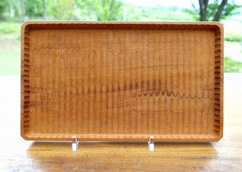 我谷盆 櫟(イチイ) 30×18×2cm ナチュラル | 明野の小さなお盆や