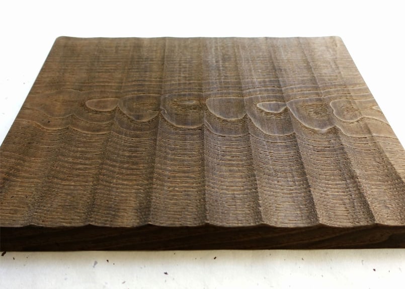 我谷盆 栗 36×26×2.5cm 栗渋染め | 明野の小さなお盆や