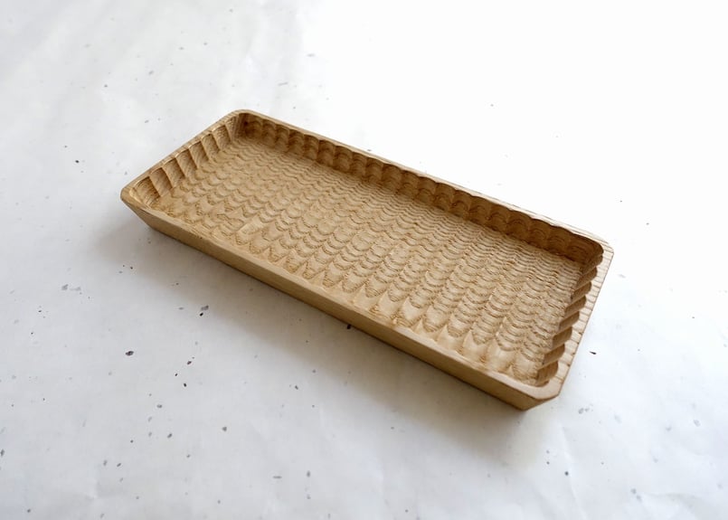 我谷盆 栗 20×9×2cm ナチュラル | 明野の小さなお盆や