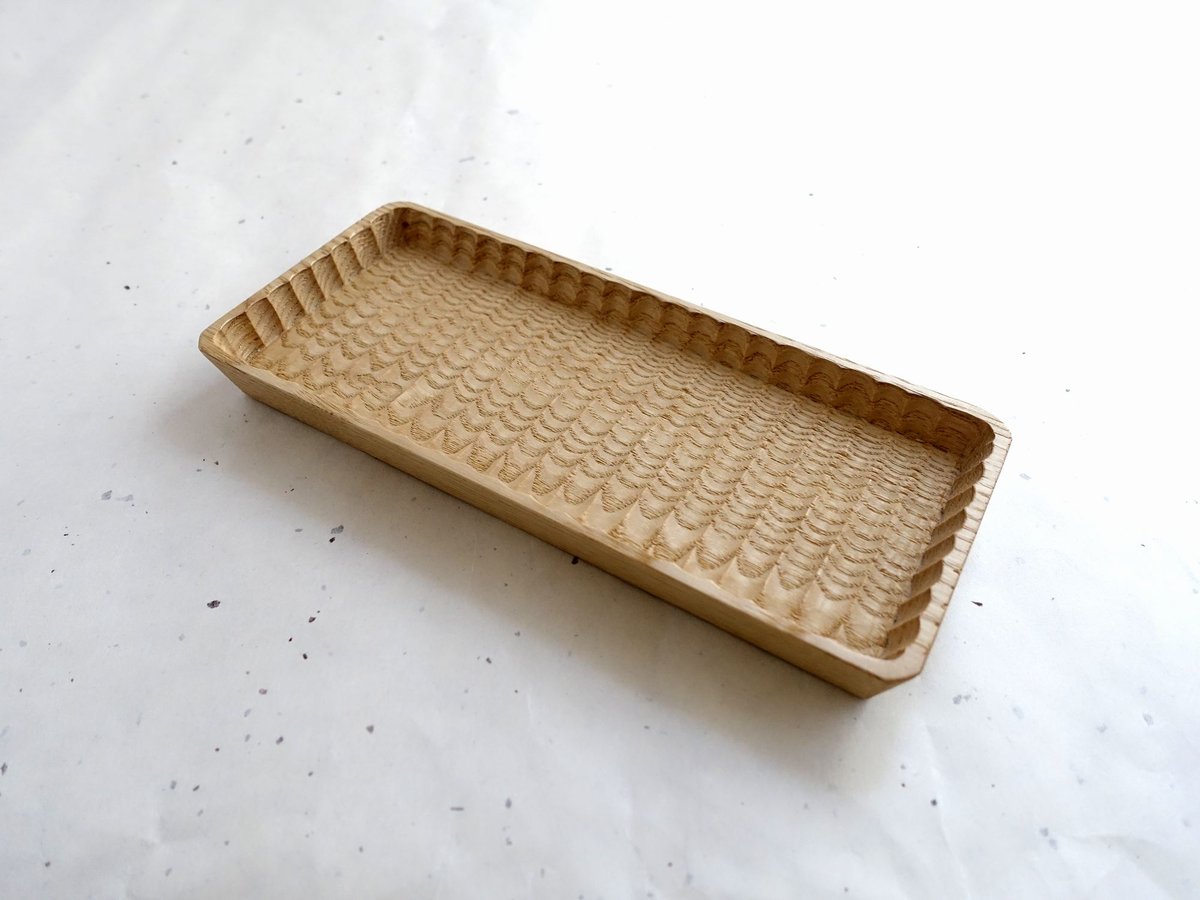 我谷盆 栗 20×9×2cm ナチュラル | 明野の小さなお盆や