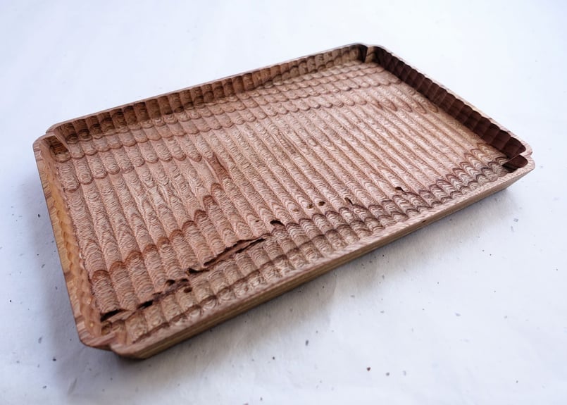 ご予約商品】入隅 我谷盆 欅 30×20×2.5cm ナチュラル | 明野の小さなお盆や