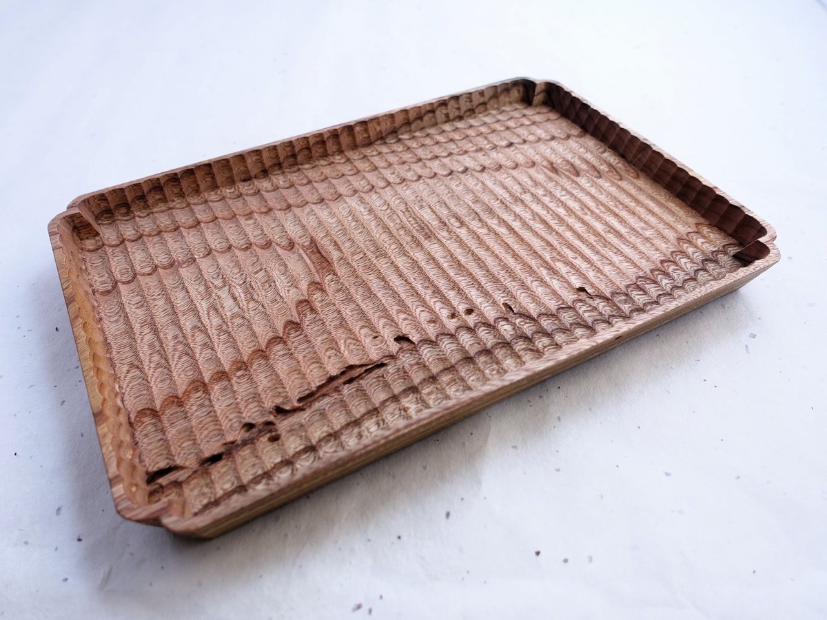 ご予約商品】入隅 我谷盆 欅 30×20×2.5cm ナチュラル | 明野の小さなお盆や