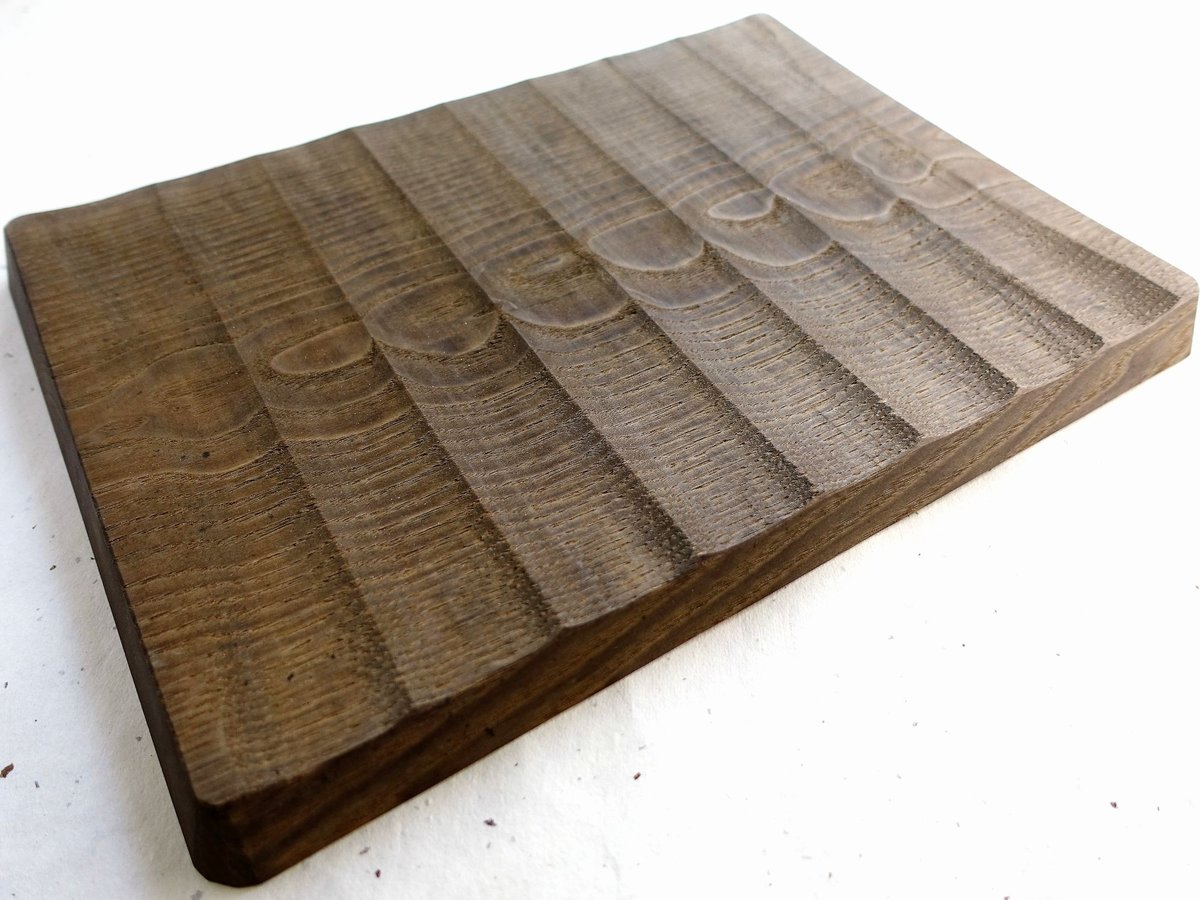 我谷盆 栗 36×26×2.5cm 栗渋染め | 明野の小さなお盆や
