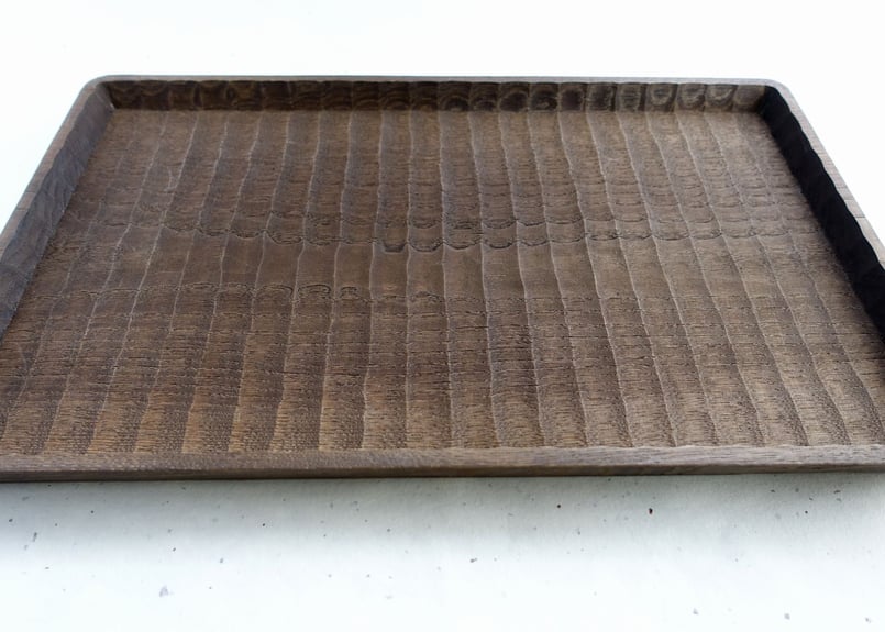 我谷盆 栗 42×26×3cm 栗渋染め | 明野の小さなお盆や