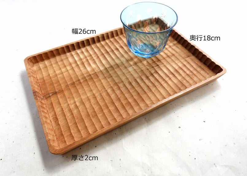 我谷盆 栃(トチ) 26×18×2cm ナチュラル | 明野の小さなお盆や