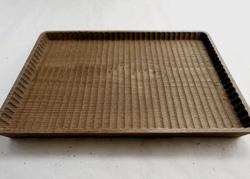 我谷盆　No.30 我谷盆 栗 30×21×2.5cm 栗渋染め | 明野の小さなお盆や