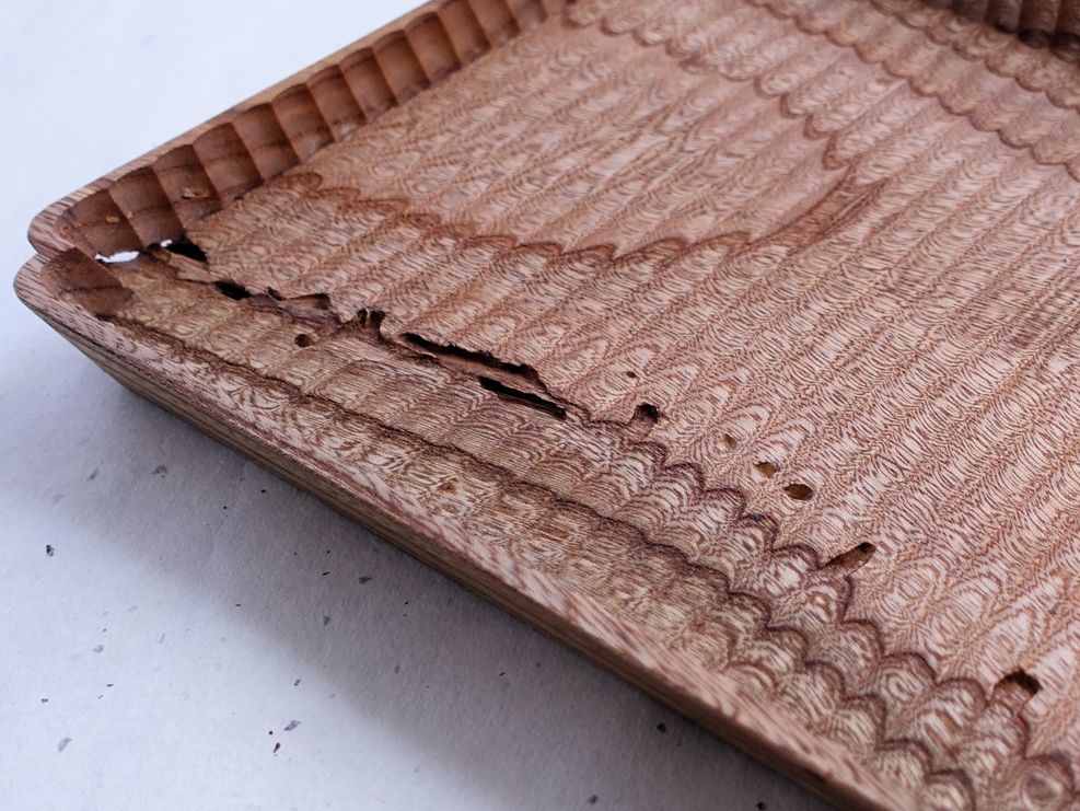 ご予約商品】入隅 我谷盆 欅 30×20×2.5cm ナチュラル | 明野の小さなお盆や